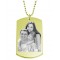 Personalized photo-engraved gold plated dog tag 