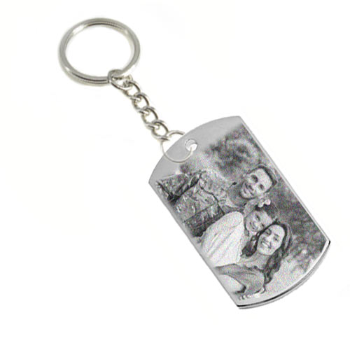 Personalized dog tag key-chain (Silver-tone)