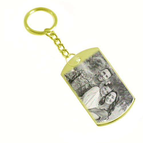 Personalized dog tag key-chain (Gold-plated)