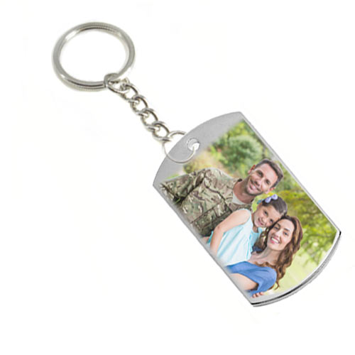 Personalized color-mode dog tag key-chain