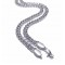 Curb necklace, rhodium-plated