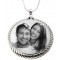 Personalized stainless-steel photo-engraved elegant circle 