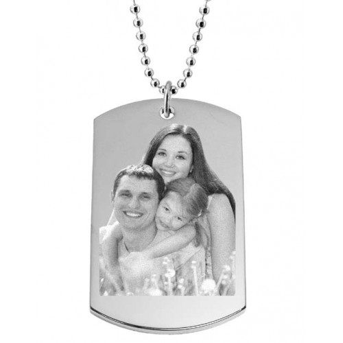 Personalized photo-engraved dog tag